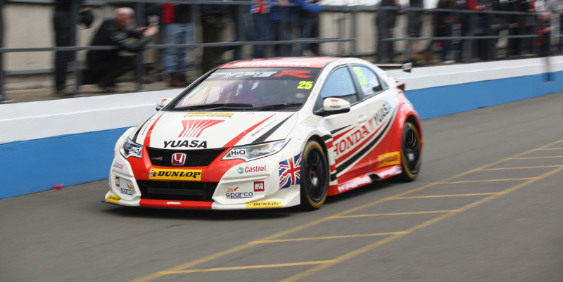 Matt Neal heads down the pitlane in his new Civic Type R 