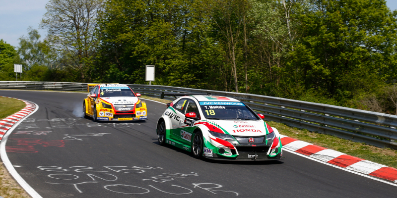 18 MONTEIRO Tiago (por) Honda Civic team Honda racing Jas, 04 CORONEL Tom (ned) Chevrolet Cruze team Roal motorsport action during the 2015 FIA WTCC World Touring Car Race of Nurburgring, Germany from May 15th to 17th 2015. Photo Florent Gooden / DPPI.
