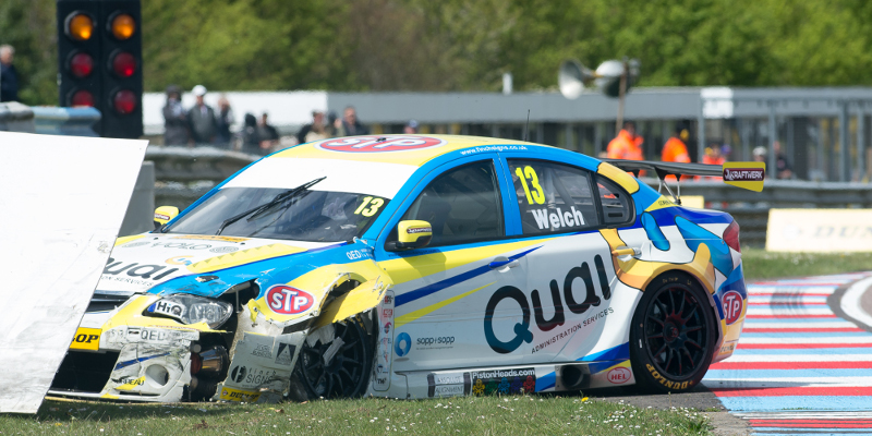 Dan Welch crashed his Proton during second practice