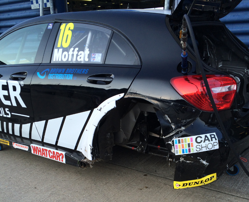 Damage to Moffat's car