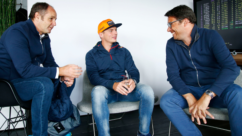 Gerhard Berger, Max Verstappen and Florian Zitzlsperger