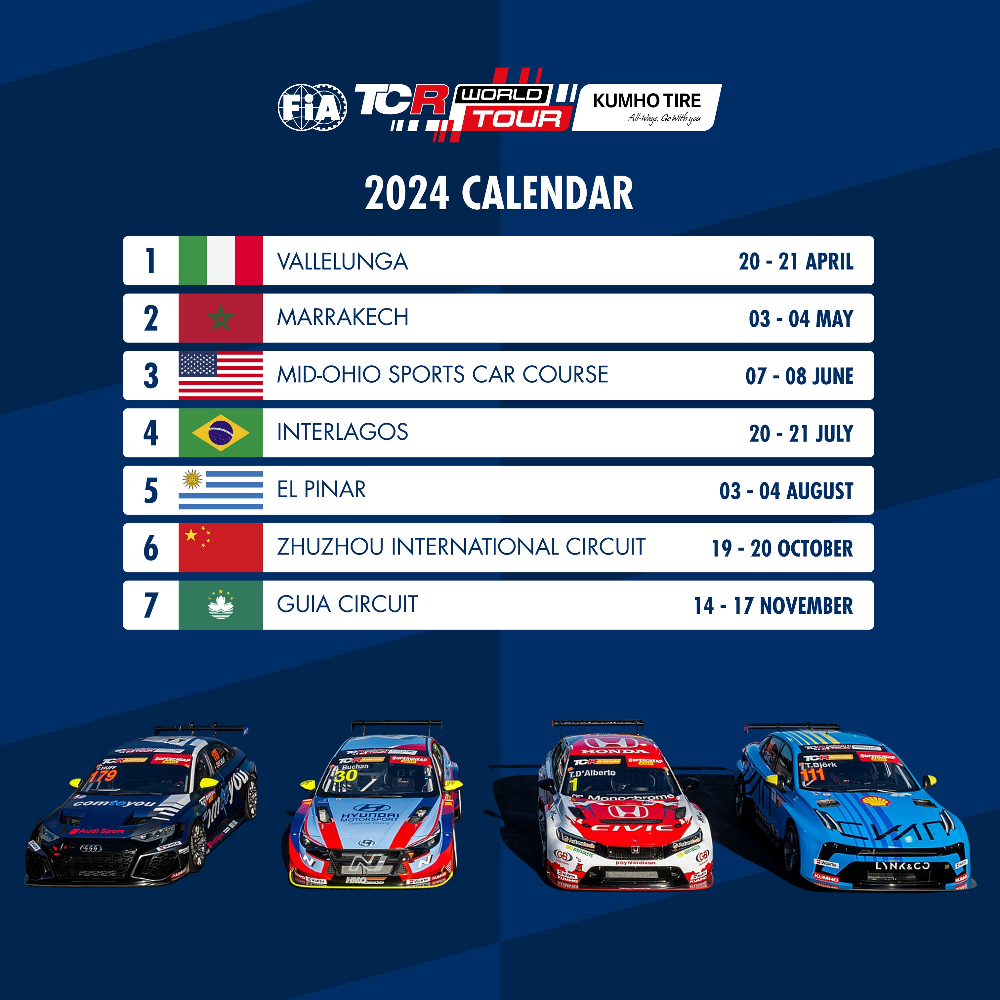 2024 FIA TCR World Tour Calendar 2024