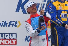 Ricky Collard’s speed shines amidst uncertain future at Brands Hatch Ricky Collard celebrates with champagne on the podium